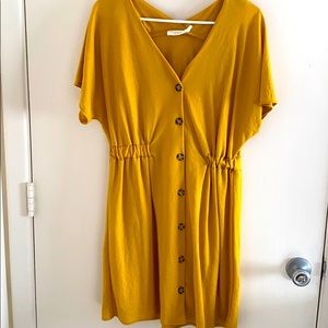 LUSH yellow button front dress